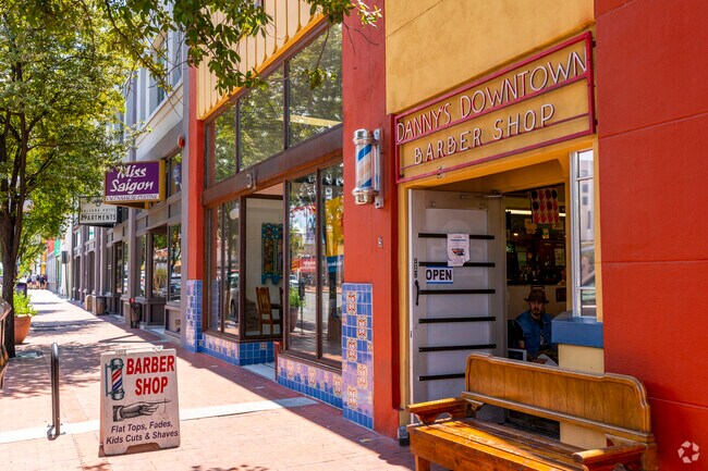 Front of school with sidewalk