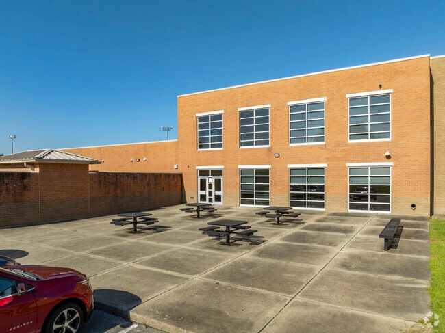 Elizabeth City Middle School students have a secure and safe outdoor dining area.