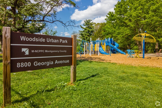 Woodside Urban Park is one of many neighborhood pocket parks in Silver Spring.