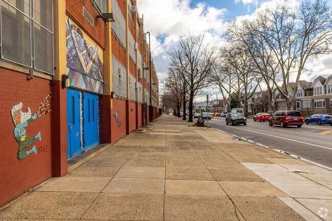 Add B. Anderson School features wide sidewalks for safe commuting to and from school.