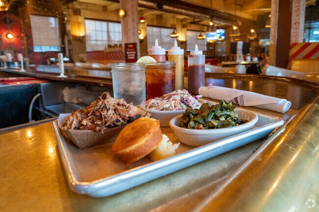 The pulled pork dinner is one of many BBQ favorites at Fenton Fire Hall and Taproom in Fenton.