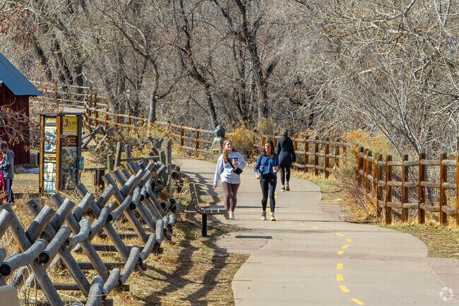 Clear Creek trail is a 19 mile trail in Downtown Golden that can take you all the way to Denver.