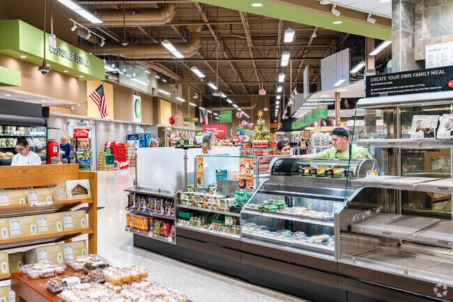 Inside view of the public in the meat market department.