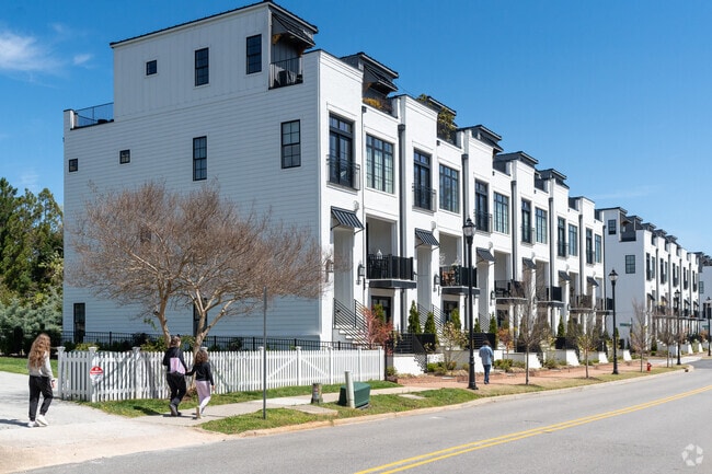 Downtown Cary has rows of new town homes around the downtown park.