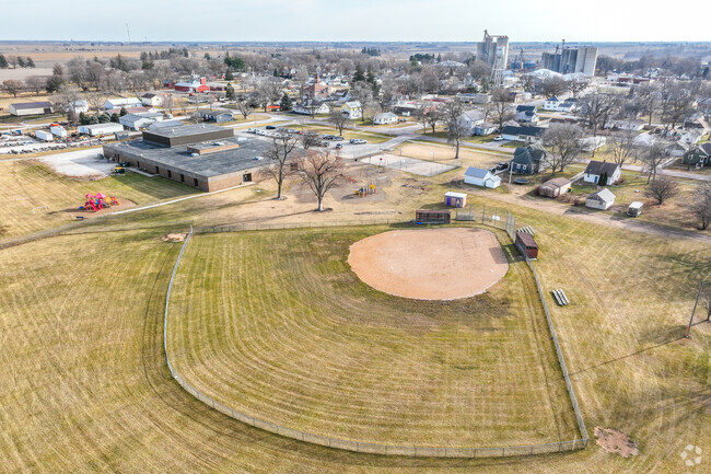 A baseball field is used by both Dexter Elementary and little league tournaments.