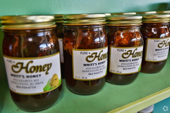 Local honey can be purchased at Mc Calls in Honea Path.