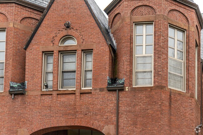 A detail of the Wyman Elementary School in Woburn, MA.