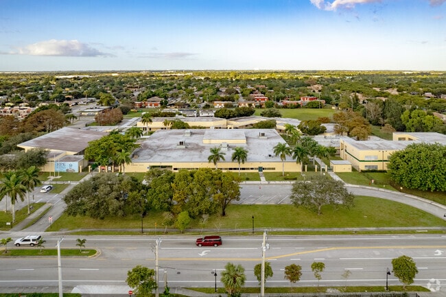 Bird's eye view of Royal Palm Elementary School in Lauderhill, FL.