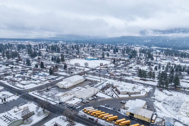Mullan Trail Elementary School sits next to the local bus depot.