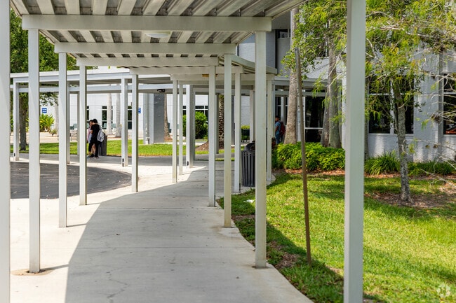 Lorenzo Walker Technical College in Naples has a covered walkways and waiting areas.