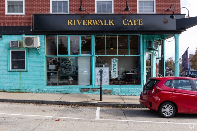 Riverwalk Cafe is a hip hangout spot in downtown Nashua serving coffee and light fare.