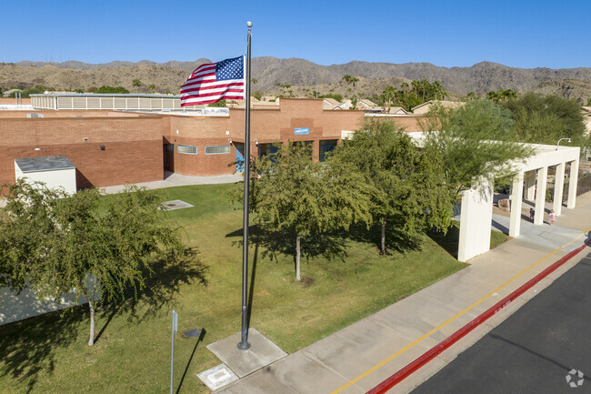 A small garden out front of Kyrene de la Colina Elementary School in Phoenix.