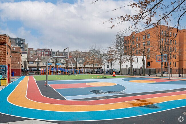 P.S. 66 - School of Higher Expectations has an incredible play area for the students to play.