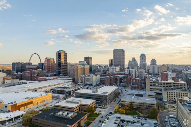 Downtown West is located in the bustling heart of St. Louis.
