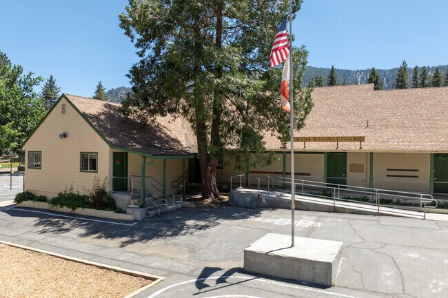 The entrance to Wrightwood Elementary is charming.