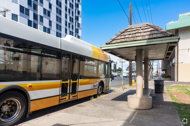 Buses run regularly throughout the neighborhood.
