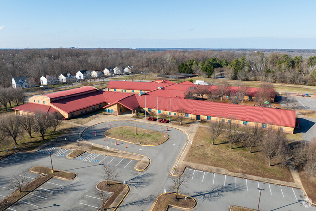 An aerial view of Arthur Ashe Jr. Elementary School.