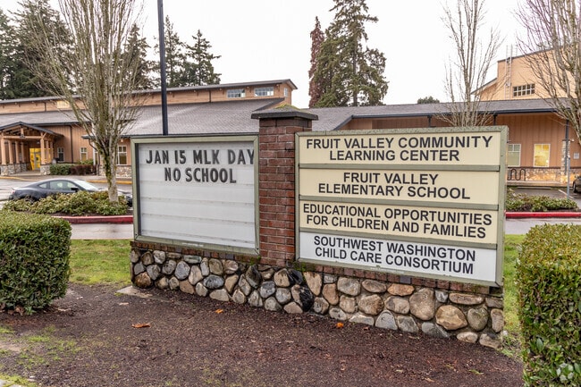 The marquee for Fruit Valley Park in Vancouver, WA.