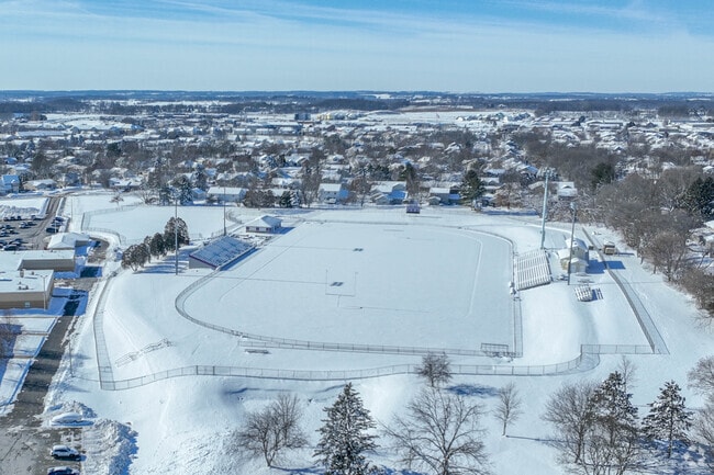 Stoughton High School has a football field on campus.