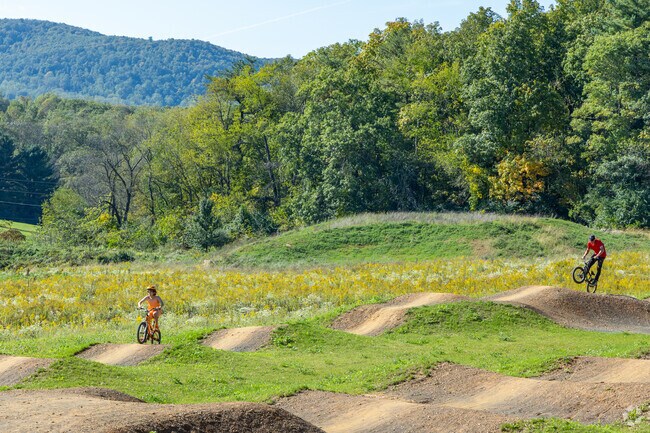 Bikers can enjoy the brand new dirt pump track located at Bernel Road Park in Benner.