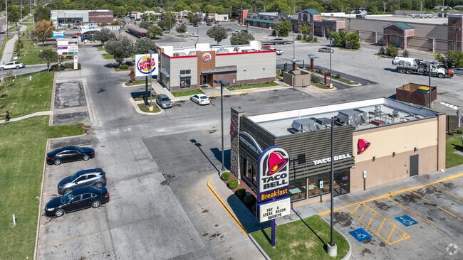 Oak Cliff offers quick-serve dining options including Taco Bell and Burger King.