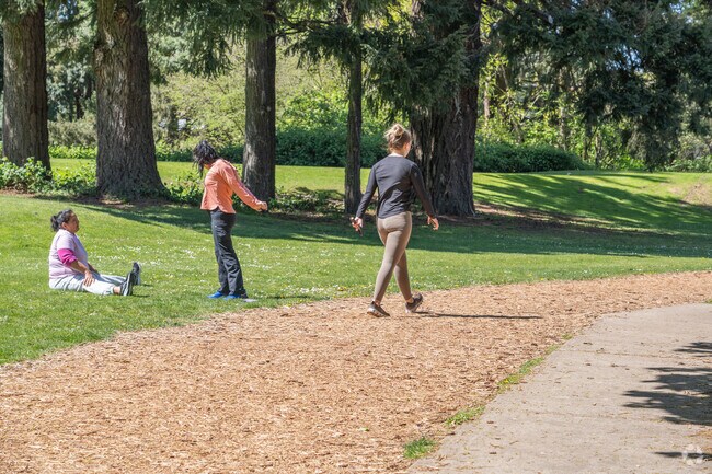 Stretch or get your afternoon workout in on the walking path at Glendoveer Golf & Tennis.