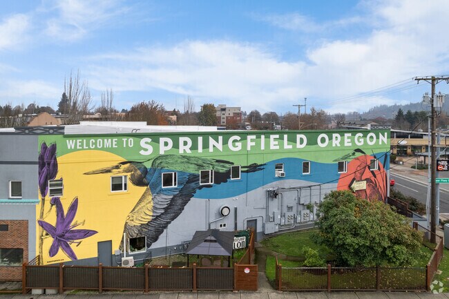 When crossing the bridge into Springfield, visitors are welcomed with this mural.