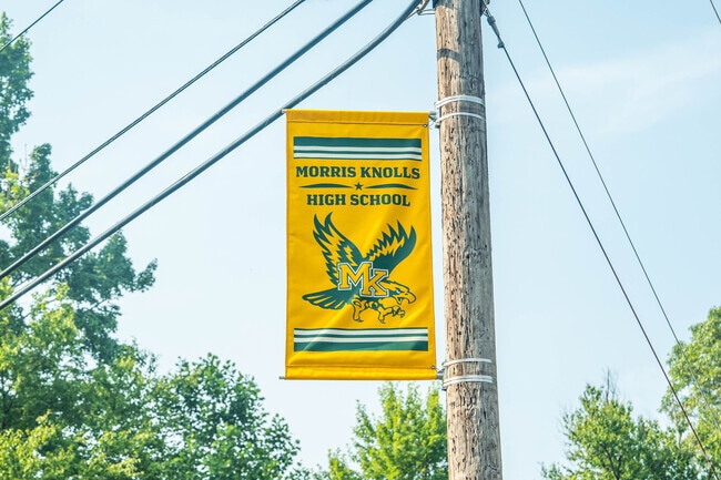 Entrance banner to Morris Knolls High School.