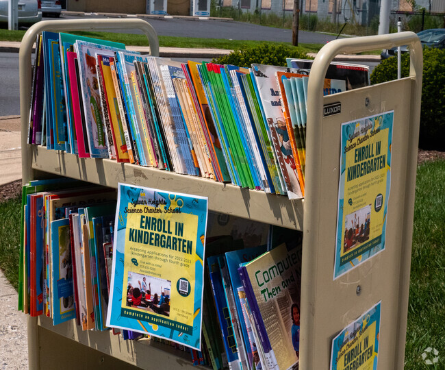 Student's at Sylvan Heights Science Charter School enjoy the outdoor library.
