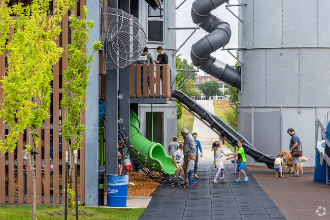 Twin Silo Park attracts families from many neighborhoods.
