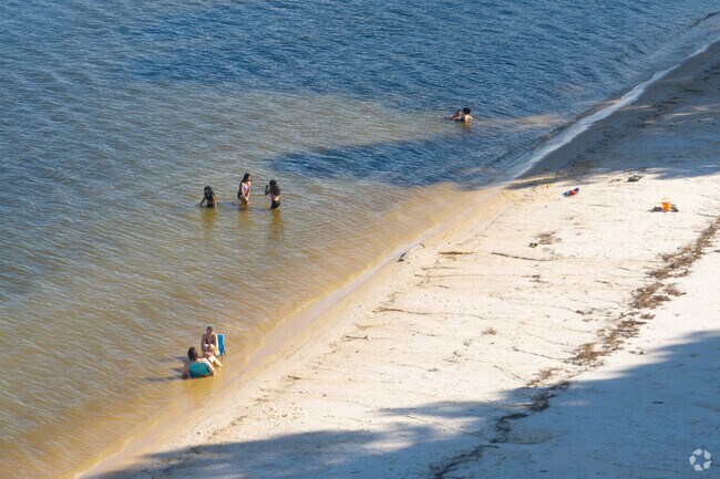 Jordan Lake has a beaches for swimming.