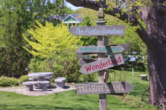 Book lovers from Pine Hill often find delight in the Chelmsford Public Library's enchanting garden, a peaceful haven where they can read, relax, and soak in the natural beauty.