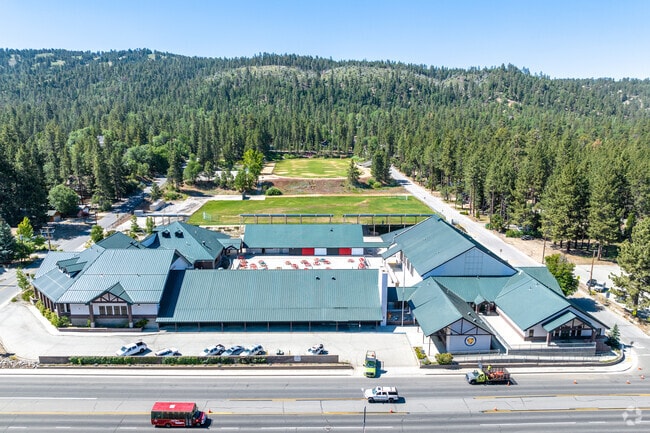Big Bear Middle School presents an aerial view, showcasing its vibrant environment.