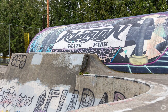 Arlington Skatepark sits near Smokey Point and beside Arlington Municipal Airport.