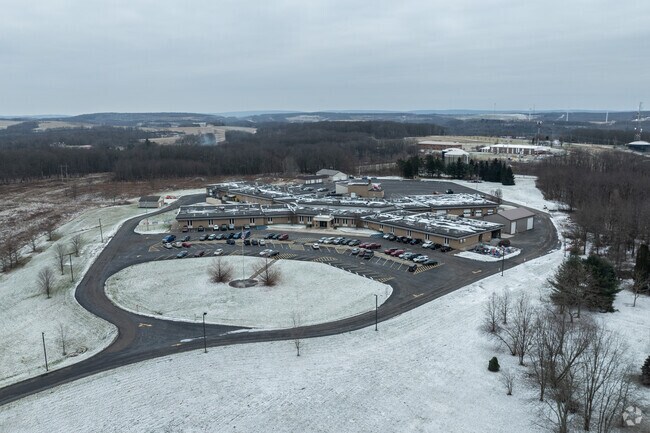 Busses bring students from other schools to attend Somerset County Technology Center.