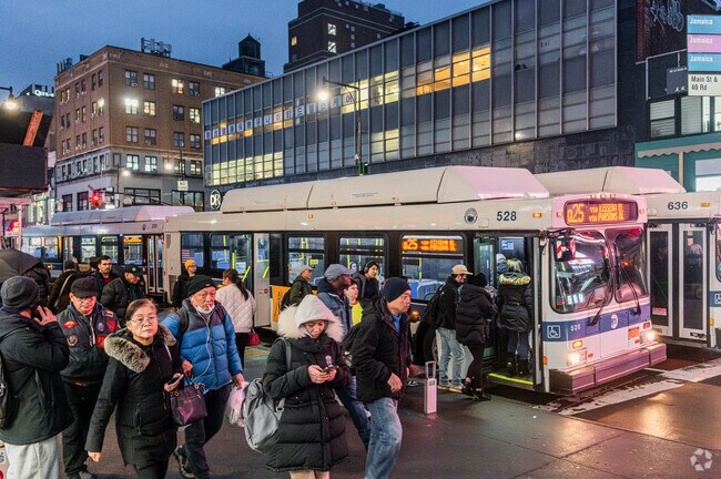 Transportation via MTA buses is a common choice among locals.