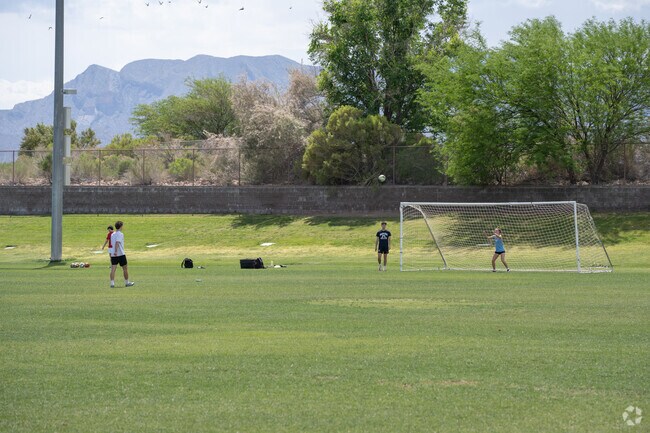 There are a few places to play soccer in Kyle Canyon, Skye Canyon Park being one of them.