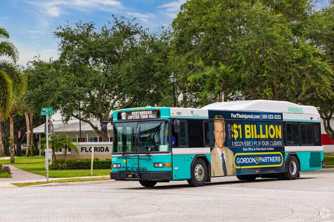 Public transportation is easily accessible in Abacoa, with Palm Tran buses serving the area.