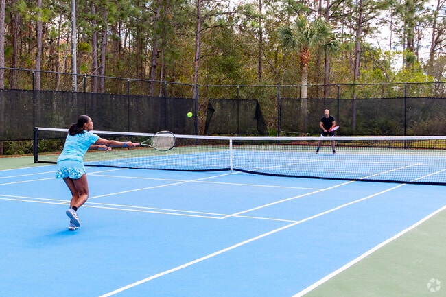 The Live Oak Preserve Village community center offers tennis, pickleball, and more.