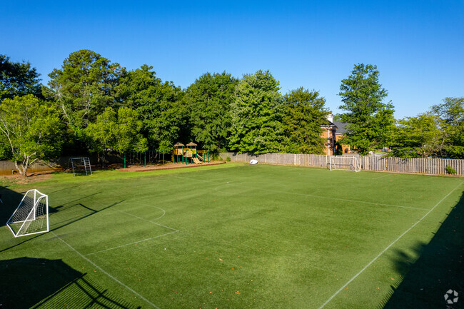 Soccer fields are used by the students after school at the ILM Academy.