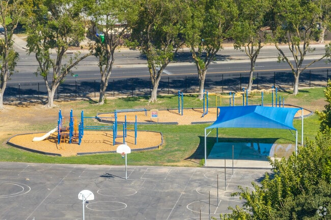 The recess area at Thomas Olaeta Elementary School in Atwater.