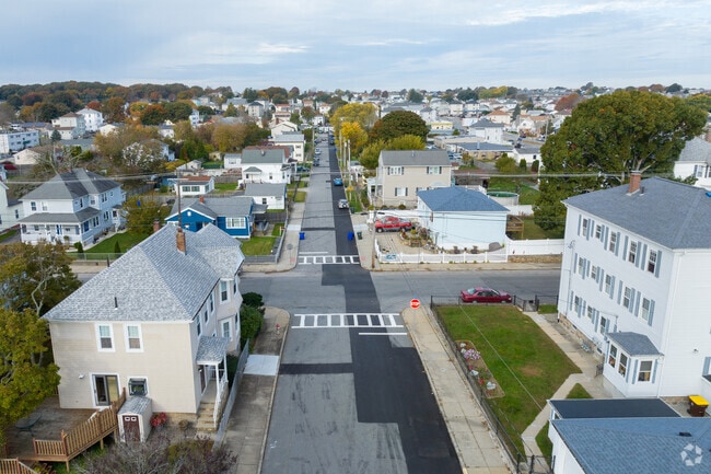 Western Fall River has wide streets lined with mature trees.