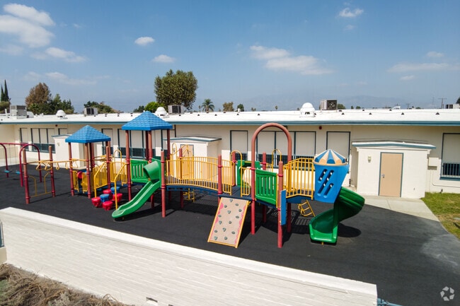 The colorful playground of Baker Elementary encourages children to stay active.
