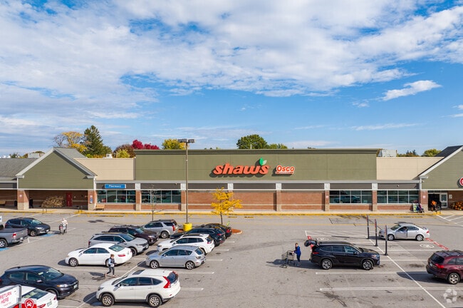 Stop by Shaw's to stock up on groceries in South End Nashua, New Hampshire.