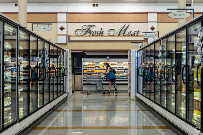 Local shoppers can find a wide selection of meat and produce at the nearby Kroger.