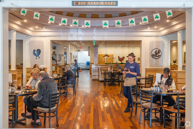 Egg Harbor Cafe serves American comfort food in a family-friendly atmosphere.