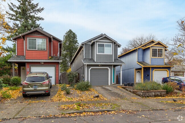 These tall slender homes are a unique addition to the East Columbia neighborhood.