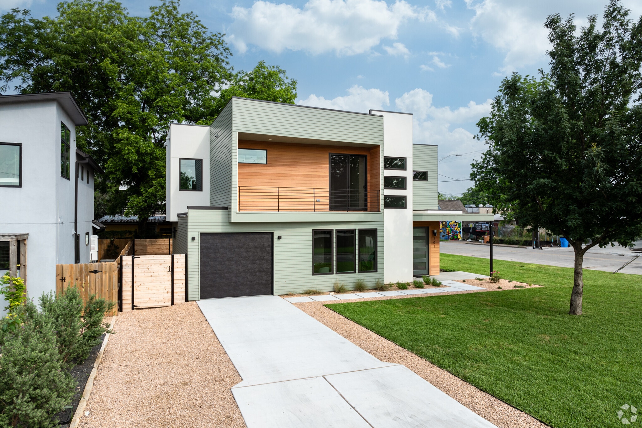 Plenty of new build modern homes can be found in the Govalle neighborhood in Austin, Texas.