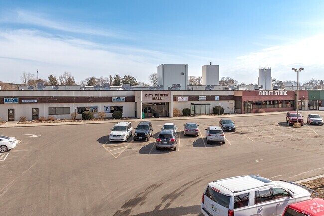 The City Center Mall in Cambridge offers groceries, a book shop, and a thrift store, plus coffee.