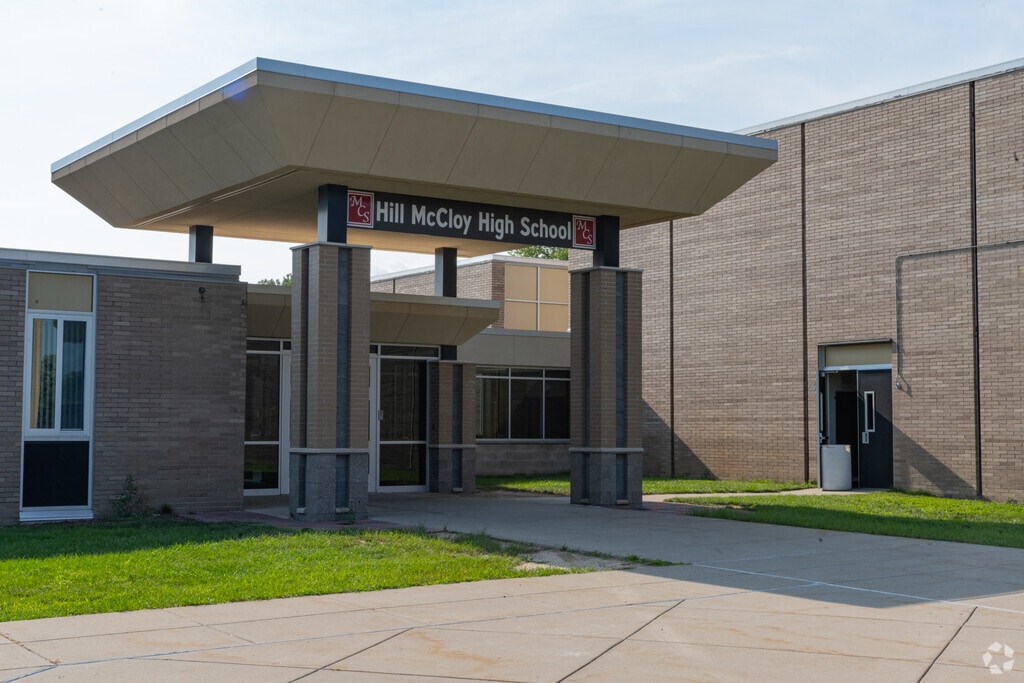 Hill-Mccloy High School building in Clio.